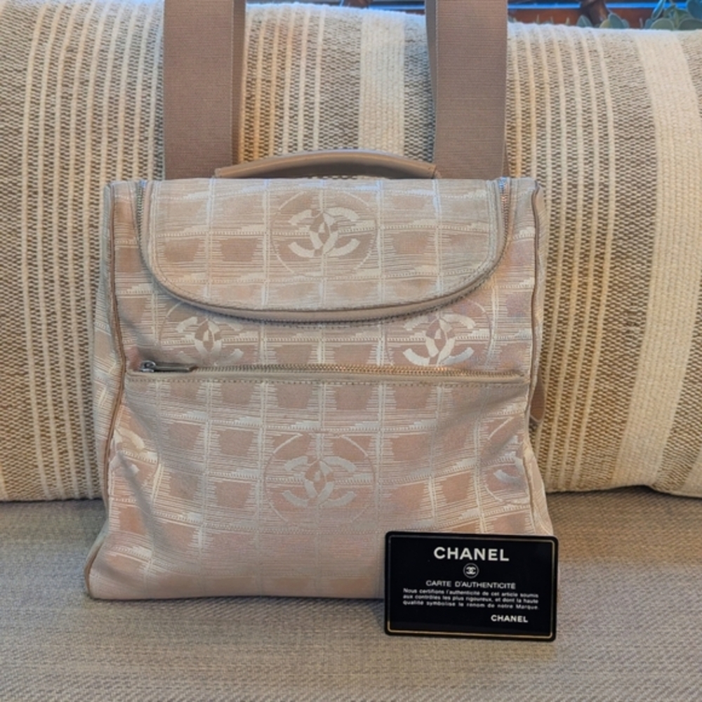 Chanel Travel Line Vintage Jacquard Canvas Backpack Bag